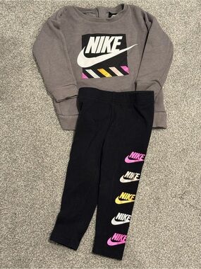 Nike Baby Girls Leggings & Sweat Shirt Outfit Set Size 18M